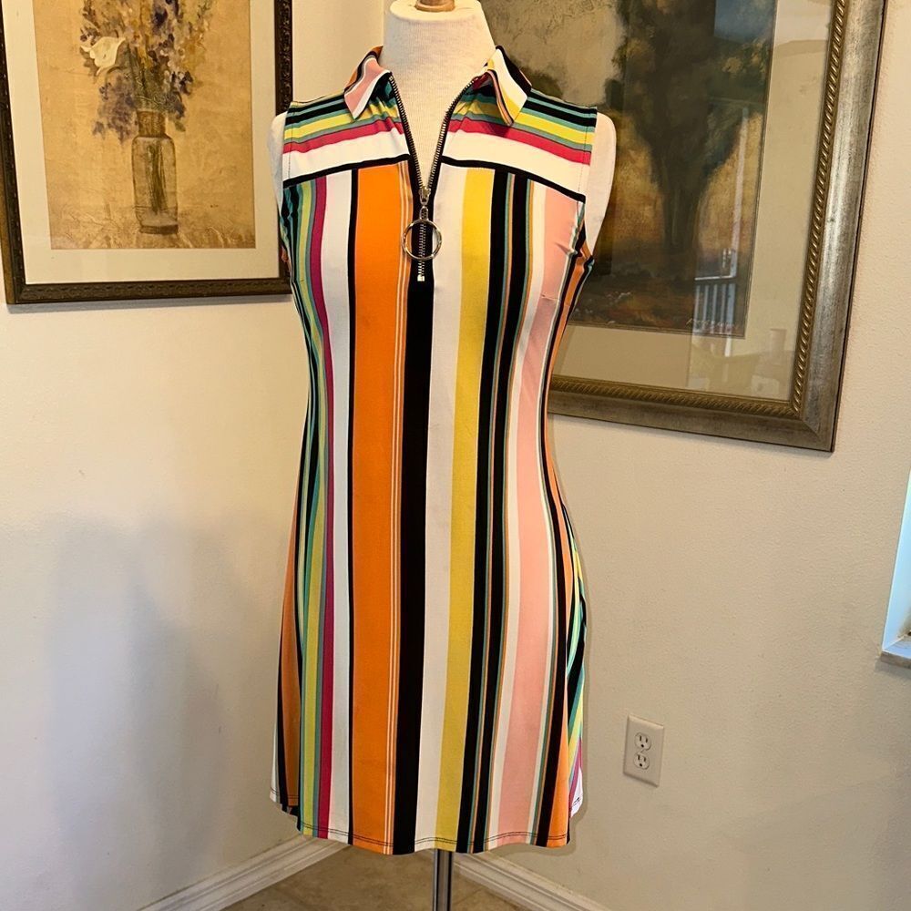 MSK PETITE Multicolor Striped Sleeveless Dress Size PS - Picture 7 of 11